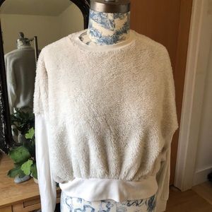 Urban Outfitters Cream Fuzzy Long Sleeve Top